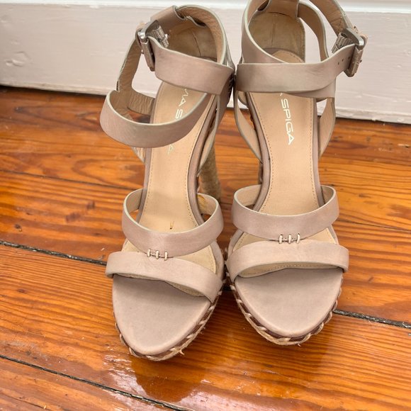 Via Spiga Beige Leather Espadrille Platform Sandal size 5 Never worn - Picture 7 of 8